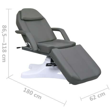 Massagetafel 180x62x(86,5-118) cm grijs 8