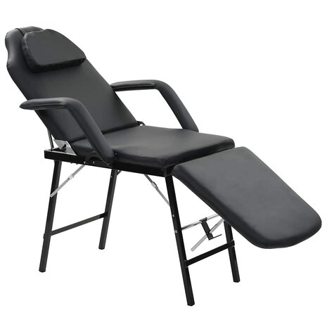 Behandelingsstoel voor gezicht 185x78x76 cm kunstleer zwart 1