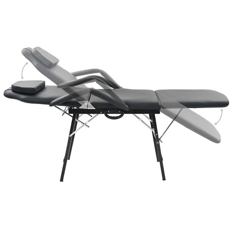 Behandelingsstoel voor gezicht 185x78x76 cm kunstleer zwart 3