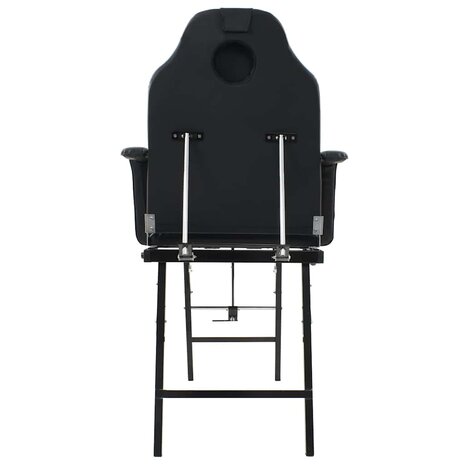 Behandelingsstoel voor gezicht 185x78x76 cm kunstleer zwart 4
