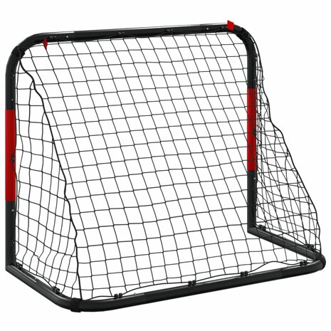 Voetbaldoel met net 90x48x71 cm staal rood en zwart 6