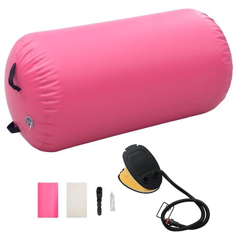 Gymnastiekrol met pomp opblaasbaar 120x90 cm PVC roze 1