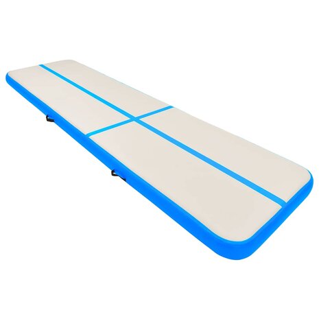Gymnastiekmat met pomp opblaasbaar 800x100x20 cm PVC blauw 2