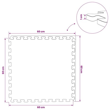 Vloermatten 12 pcs Grijs 4,32 m&sup2; EVA Schuim 9