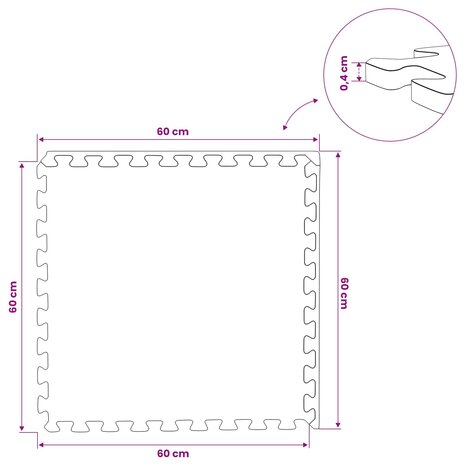 Vloermatten 50 pcs Zwart 18 m&sup2; EVA Schuim 9