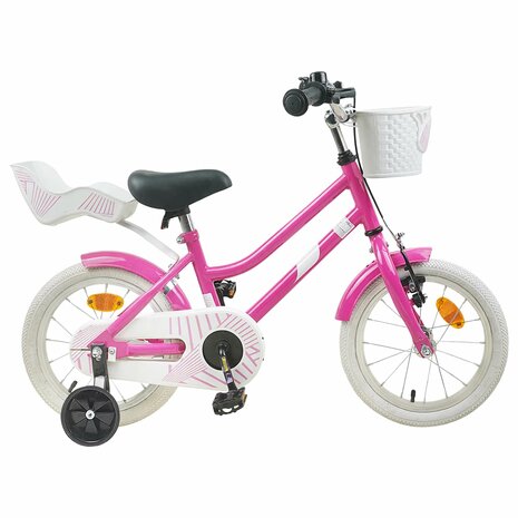 Kinderfiets 14 Inch voor 3-5 jaar oud Donkerroze 1