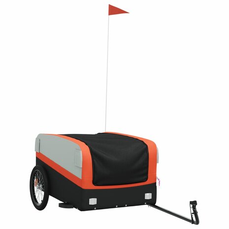 Fietstrailer 45 kg ijzer zwart en oranje 2