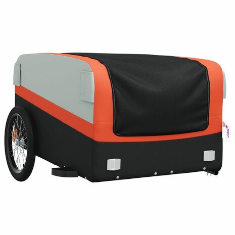 Fietstrailer 45 kg ijzer zwart en oranje 4