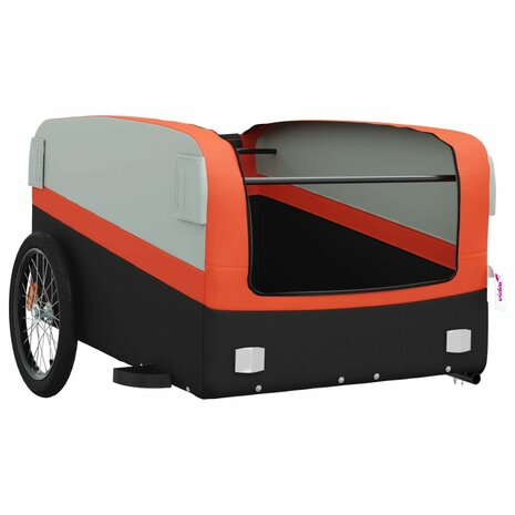 Fietstrailer 45 kg ijzer zwart en oranje 5