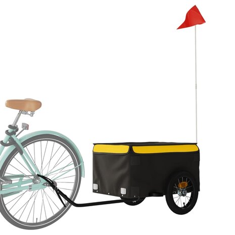 Fietstrailer 30 kg ijzer zwart en geel 3
