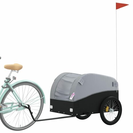 Fietstrailer 45 kg ijzer zwart en grijs 3