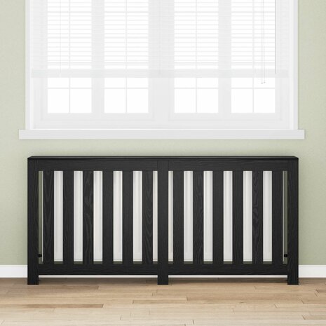 Radiatorafdekking Zwart Eiken 175 x 20 x 82 cm Bewerkt hout 1