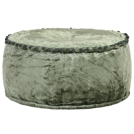 Poef rond 40x20 cm fluweel groen 1