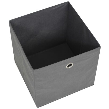 Opbergboxen 4 st 32x32x32 cm nonwoven stof grijs 4