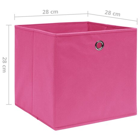 Opbergboxen 4 st 28x28x28 cm nonwoven stof roze 6