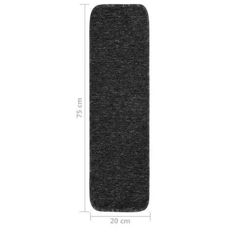 Trapmatten 15 st anti-slip rechthoekig 75x20 cm antracietkleur 6