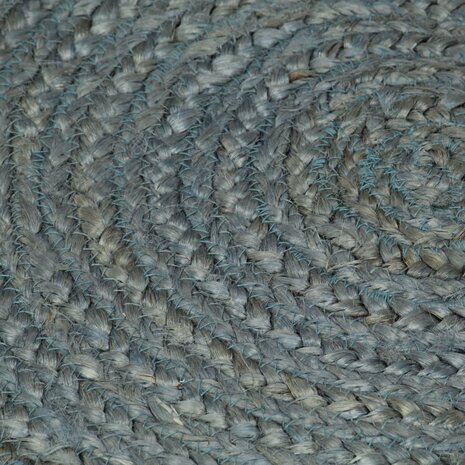 Vloerkleed handgemaakt rond 150 cm jute olijfgroen 4