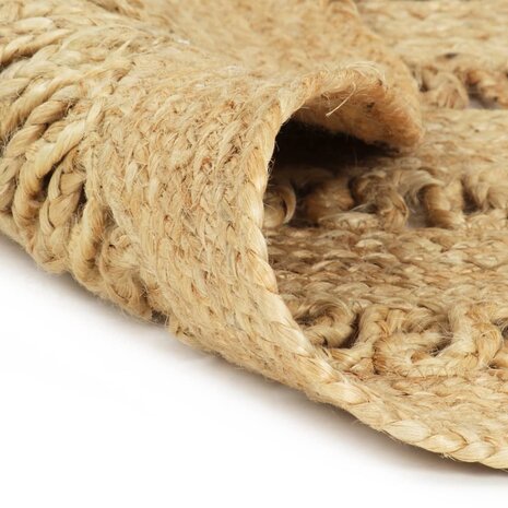 Vloerkleed handgemaakt 90 cm gevlochten jute 2