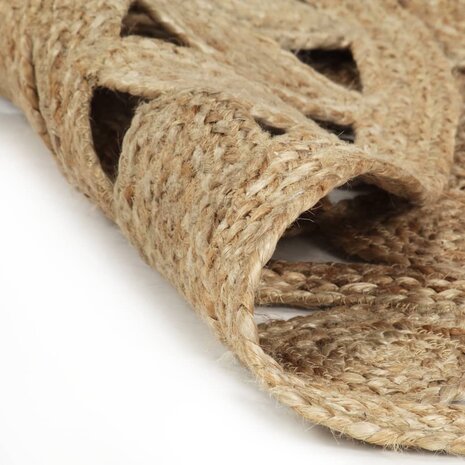 Vloerkleed handgemaakt 120 cm gevlochten jute 2
