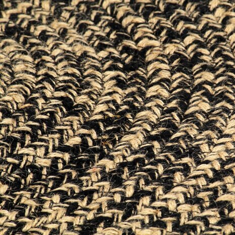 Vloerkleed handgemaakt 120 cm jute zwart en naturel 4