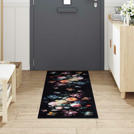 Keukenmat Zwart 180 x 60 cm Fluweel 3