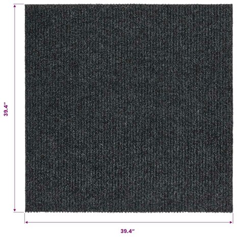 Droogloopmat 100x100 cm antracietkleurig 7