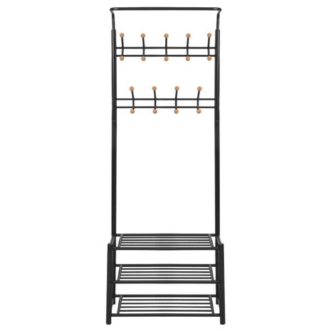 Kledingrek met schoenenopberger 68x32x182,5 cm zwart 2