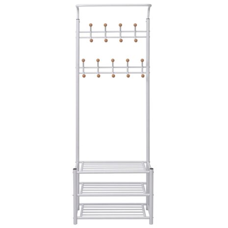 Kledingrek met schoenenopberger 68x32x182,5 cm wit 2