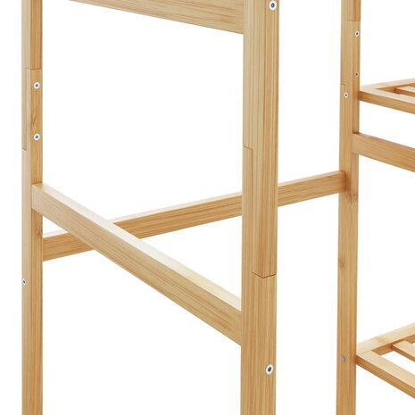 Kledingrek met schappen 100x50x184,5 cm bamboe 6