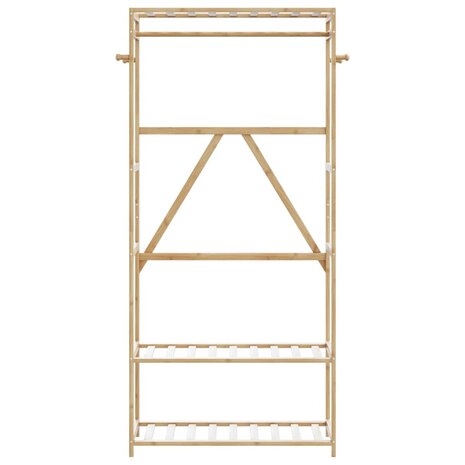 Kledingrek met schappen 80x40x175 cm bamboe 3