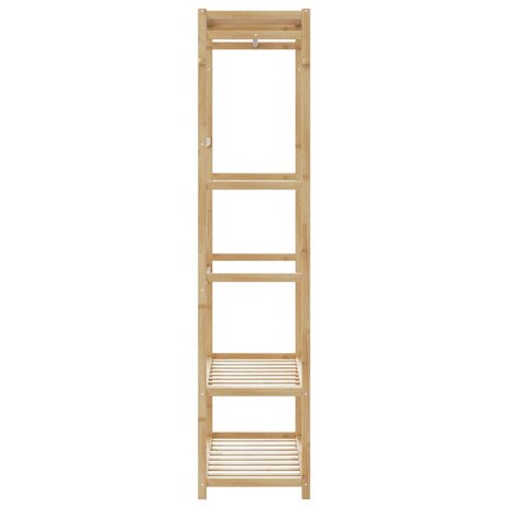 Kledingrek met schappen 80x40x175 cm bamboe 4