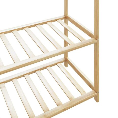 Kledingrek met schappen 80x40x175 cm bamboe 7