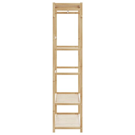 Kledingrek met schappen 110x40x175 cm bamboe 4
