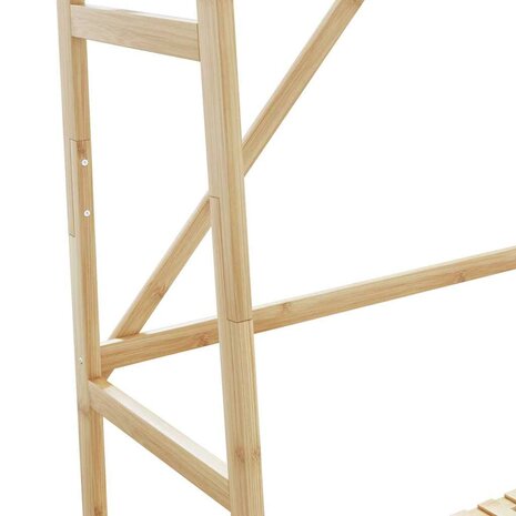 Kledingrek met schappen 110x40x180 cm bamboe 6