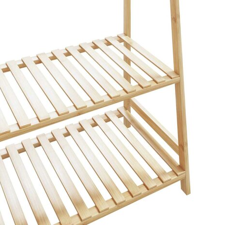Kledingrek met schappen 110x40x180 cm bamboe 7