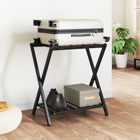 Bagagerek 68x38x58 cm bamboe zwart 1