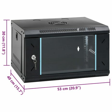 6U Wandgemonteerde Netwerkkast 19" IP20 53x40x30 cm 8