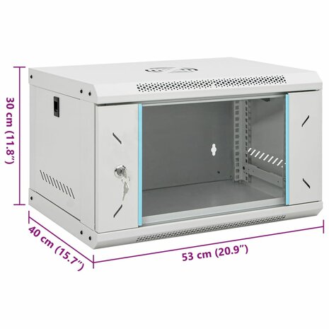 6U Wandgemonteerde Netwerkkast 19" IP20 53x40x30 cm 8