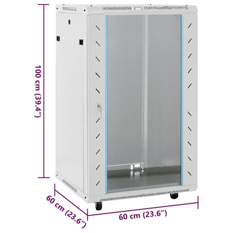 Netwerkkast met draaiwieltjes 18U 19" IP20 60x60x100 cm 8