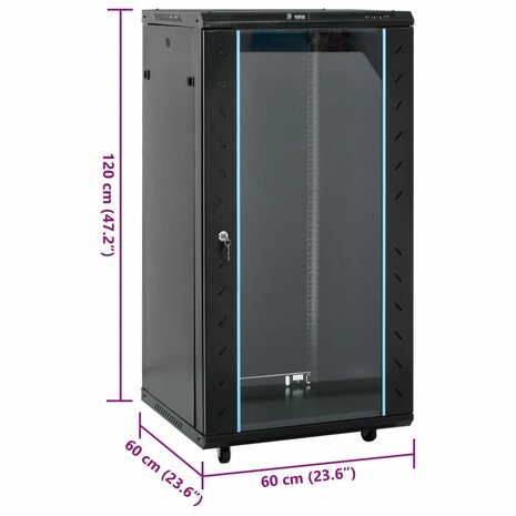 22U Netwerkkast met Draaipoten 19" IP20 60x60x120 cm 8
