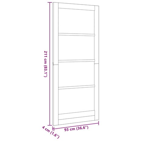 Binnendeur Naturel 93 x 211 cm Multiplex 8
