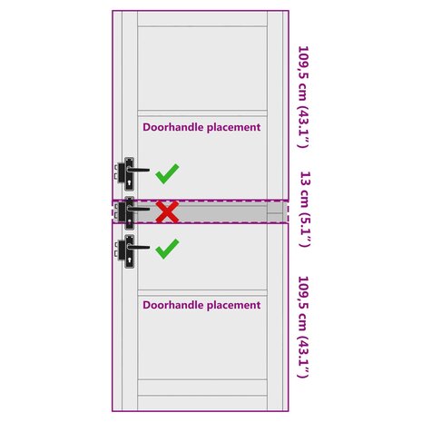 Binnendeur Wit 93 x 232 cm Multiplex 9