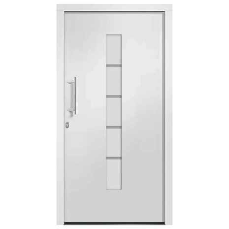 Voordeur 100x200 cm aluminium en PVC wit 3