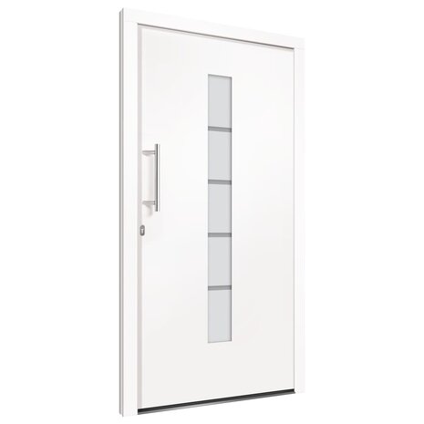 Voordeur 100x200 cm aluminium en PVC wit 4