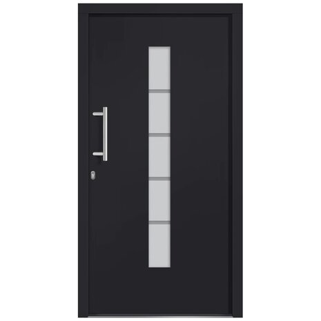 Voordeur 110x210 cm aluminium en PVC antraciet 3