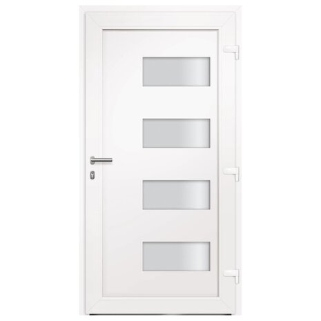 Voordeur 100x210 cm aluminium en PVC wit 4