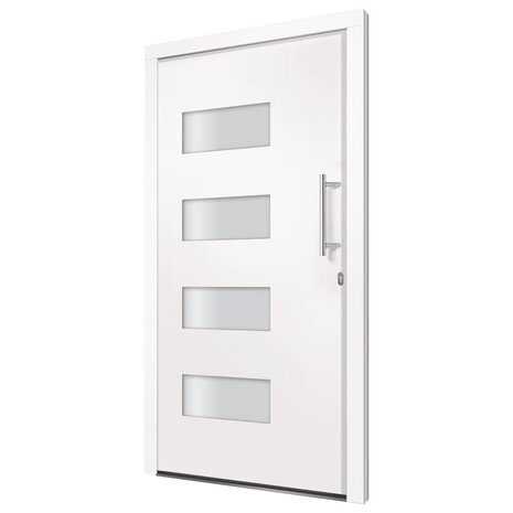Voordeur 100x210 cm aluminium en PVC wit 5