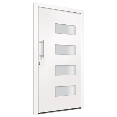 Voordeur 110x210 cm aluminium en PVC wit 3
