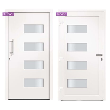 Voordeur 110x210 cm aluminium en PVC wit 7