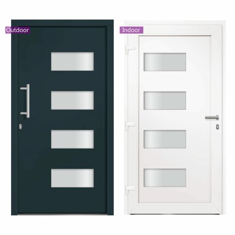 Voordeur 110x210 cm aluminium en PVC antraciet 6
